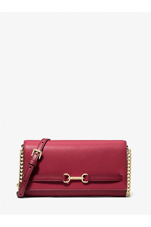 Outlet Carson Large Pebbled Leather Convertible Crossbody Bag - Cherry