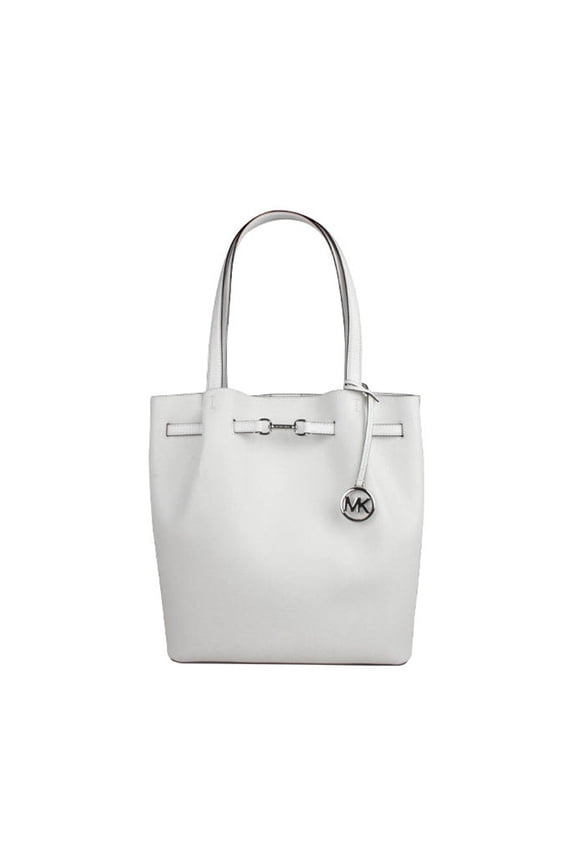 Outlet Carson Large Pebbled Leather Tote Bag - Optic White