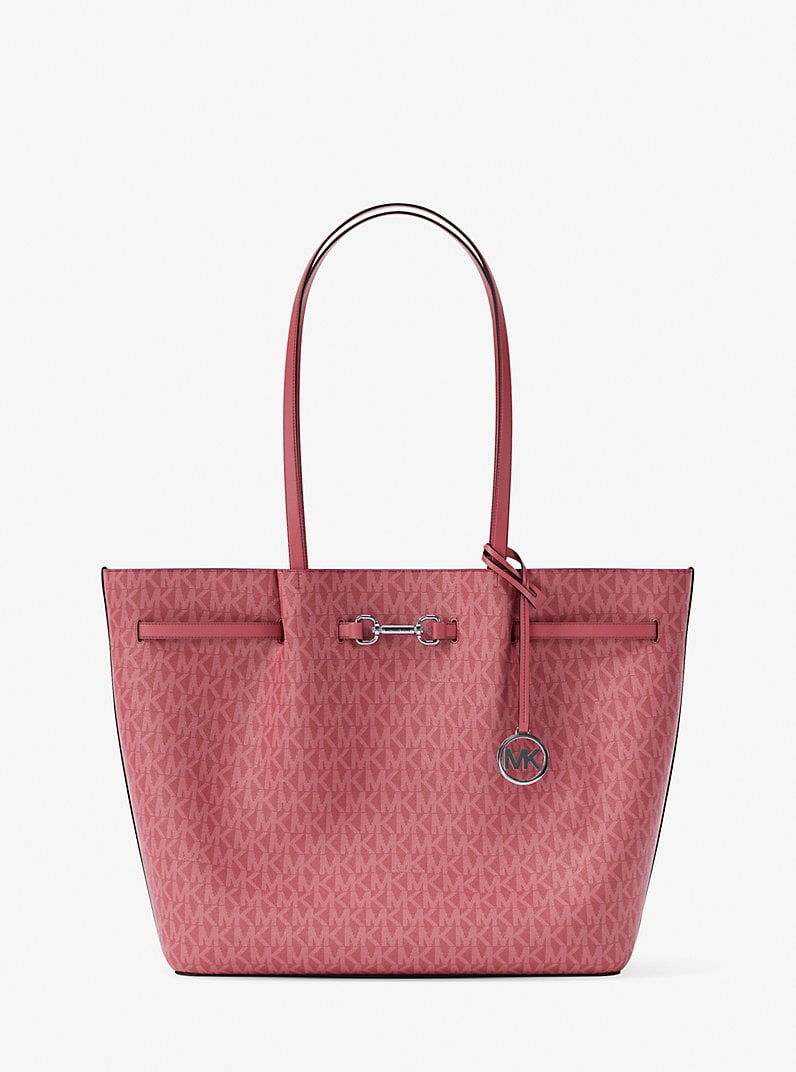 Outlet Carson Large Signature Logo Tote Bag - Hibiscus
