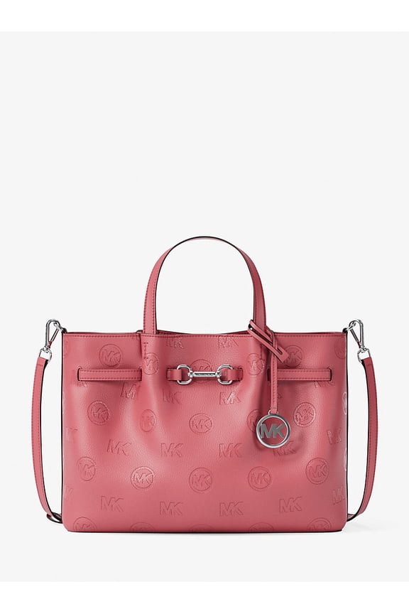 Outlet Carson Medium Logo Debossed Satchel - Hibiscus