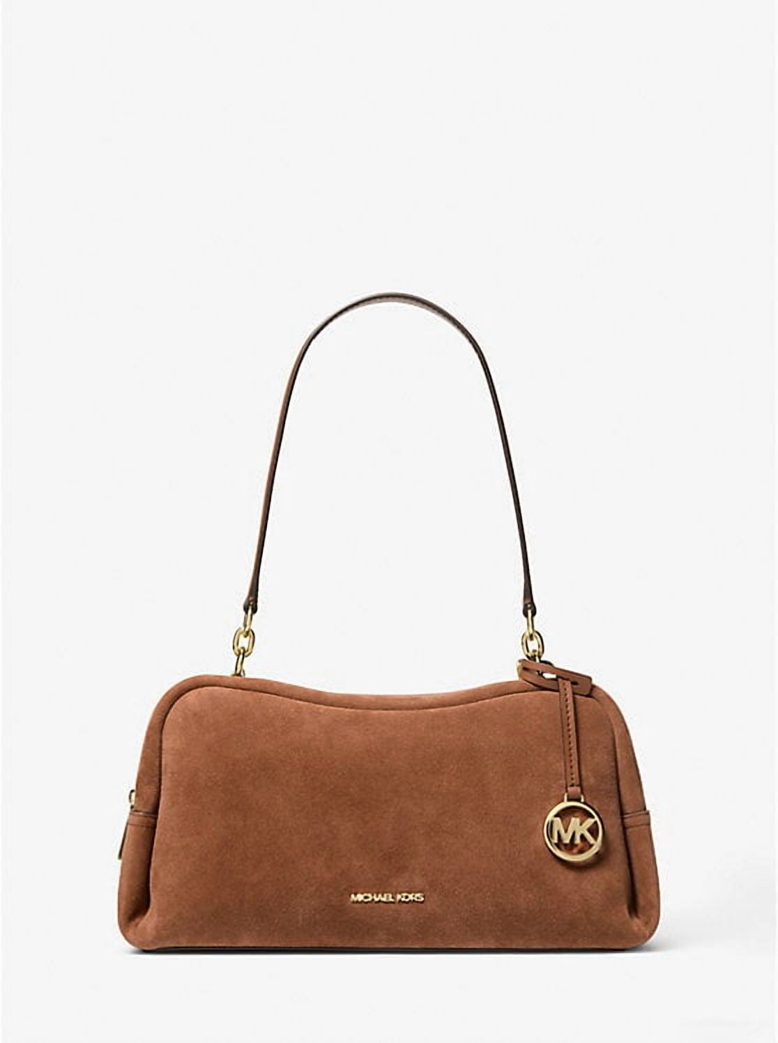 Michael Kors Outlet Cecily Medium Suede Shoulder Bag - Luggage