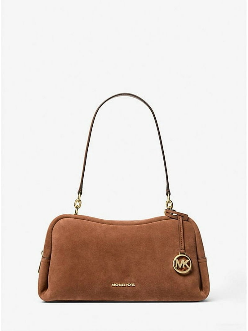Michael Kors Outlet Cecily Medium Suede Shoulder Bag - Luggage