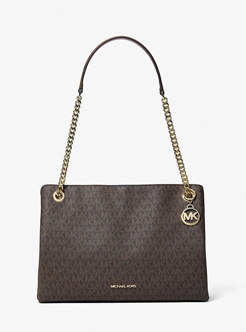Michael Kors Outlet Christina Medium Signature Logo Messenger Bag