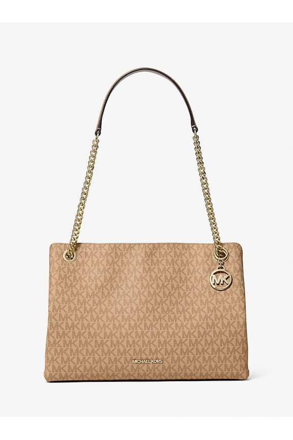 Outlet Christina Medium Signature Logo Messenger Bag - Camel