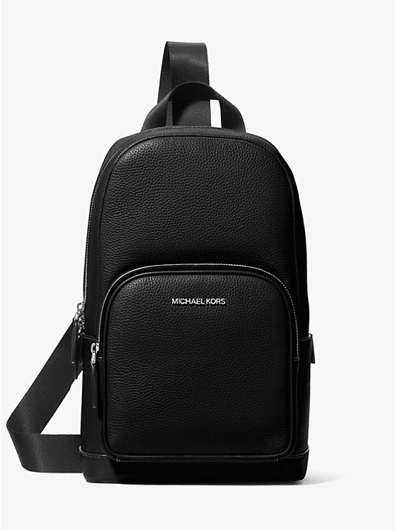 Michael Kors Outlet Cooper Pebbled Leather Sling Pack - Black