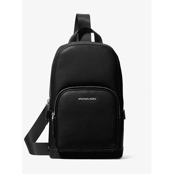 Michael Kors Outlet Cooper Pebbled Leather Sling Pack - Black
