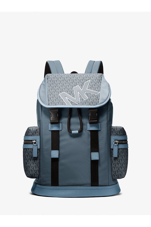 Outlet Cooper Signature Logo and Nylon Backpack - Cornflower