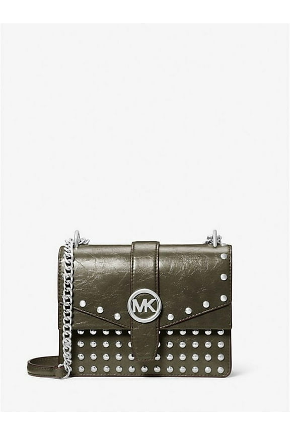 Outlet Greenwich Small Studded Distressed Crossbody Bag - Olive