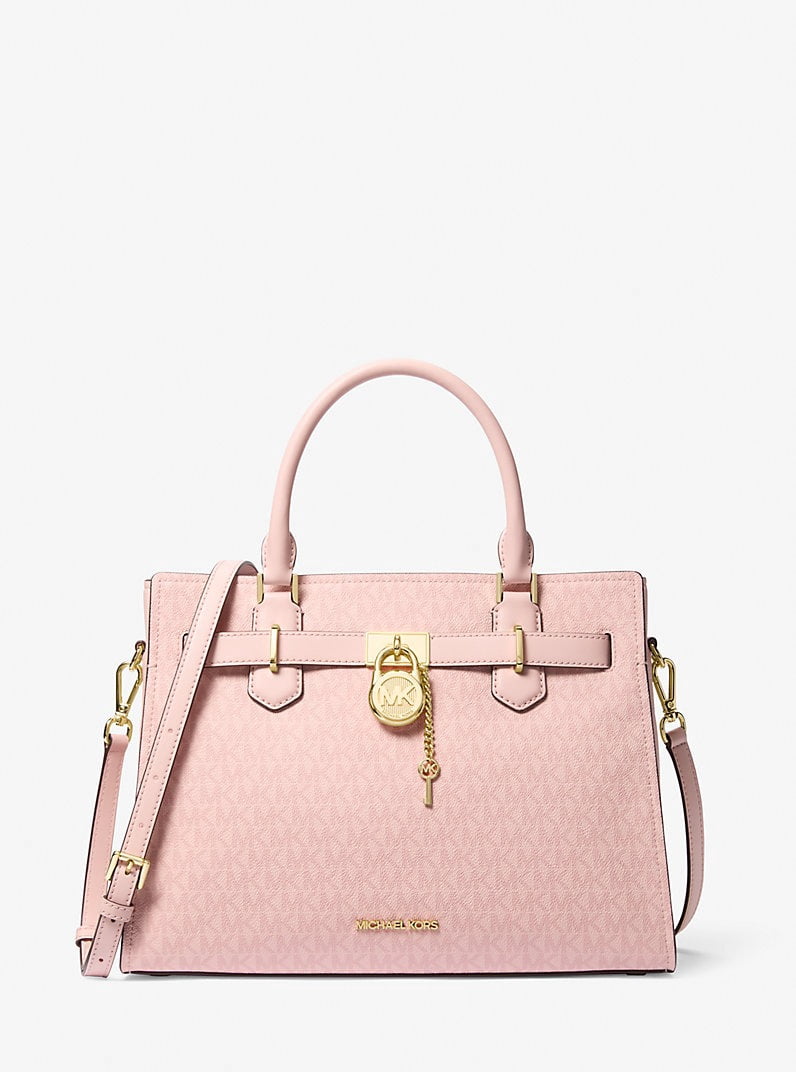 Michael Kors Outlet Hamilton Medium Signature Logo Satchel