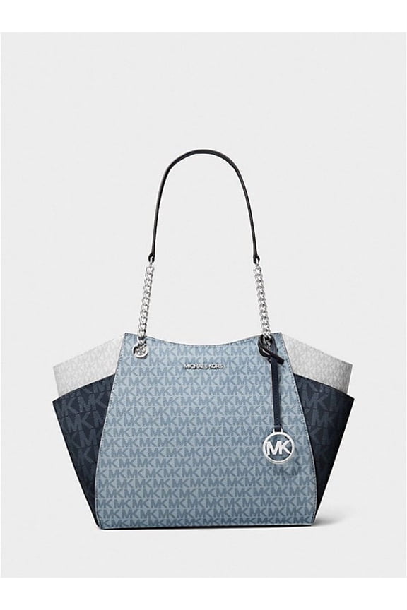 Outlet Jet Set Large Color-Block Signature Logo Shoulder Bag - Admirl Multi