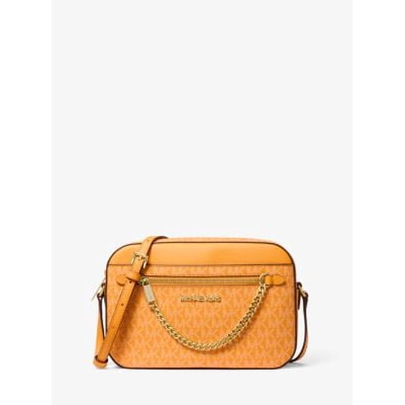 Michael Kors Jet Set Item Large East West Zip Chain Crossbody Bag Pop Orange