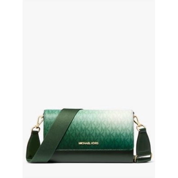 Michael Kors Women's Jet Set Large Ombr Signature Logo Crossbody Bag (Moss Multi)