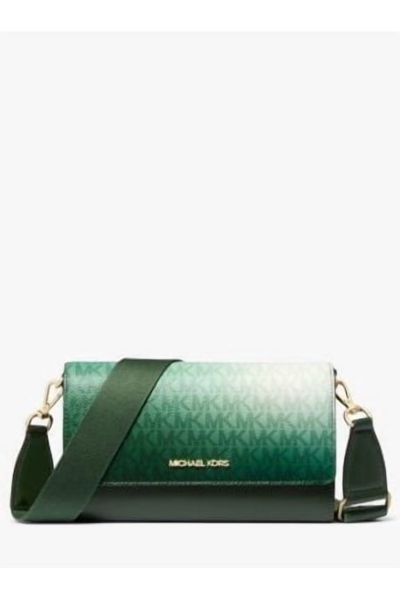 Women's Jet Set Large Ombr Signature Logo Crossbody Bag (Moss Multi)