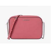 Michael Kors Womens Jet Set Large Saffiano Leather Crossbody Bag Hibiscus