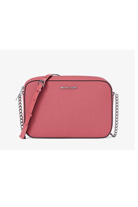 Outlet Jet Set Large Saffiano Leather Crossbody Bag 35F8STTC9L-Hibiscus