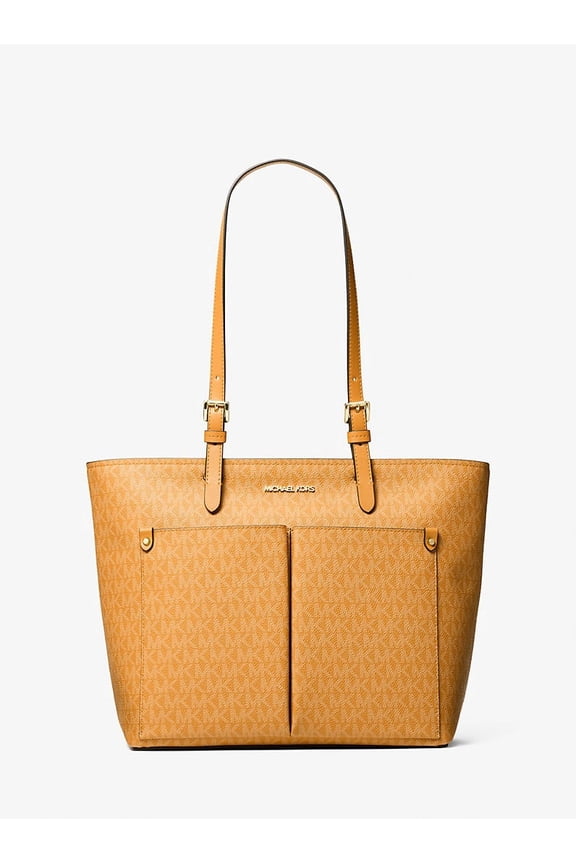 Jet Set Medium Signature Logo Pocket Tote Bag - Radiant Orange