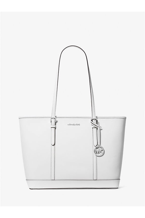 Outlet Jet Set Travel Large Saffiano Leather Tote Bag - Optic White