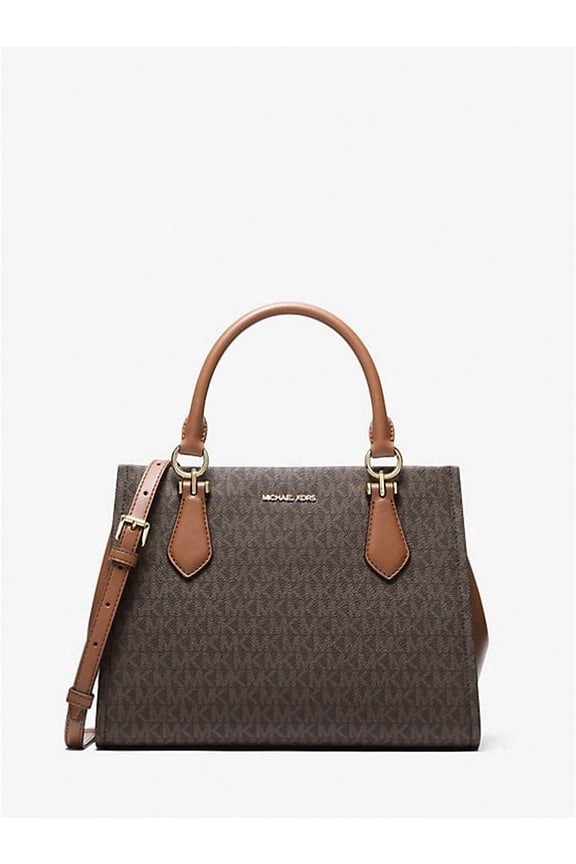 Outlet Marilyn Medium Signature Logo Convertible Satchel - Brown