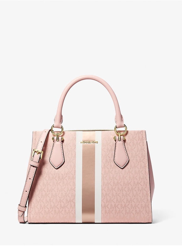 Outlet Marilyn Medium Signature Logo Stripe Satchel - Powder Blush