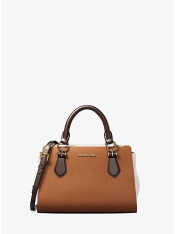 Outlet Marilyn Small Color-Block Saffiano Leather Messenger Bag - Luggage
