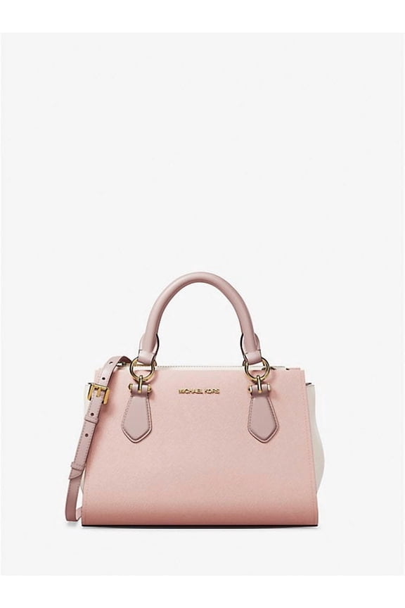 Marilyn Small Color-Block Saffiano Leather Messenger Bag - Powder Blush Multi