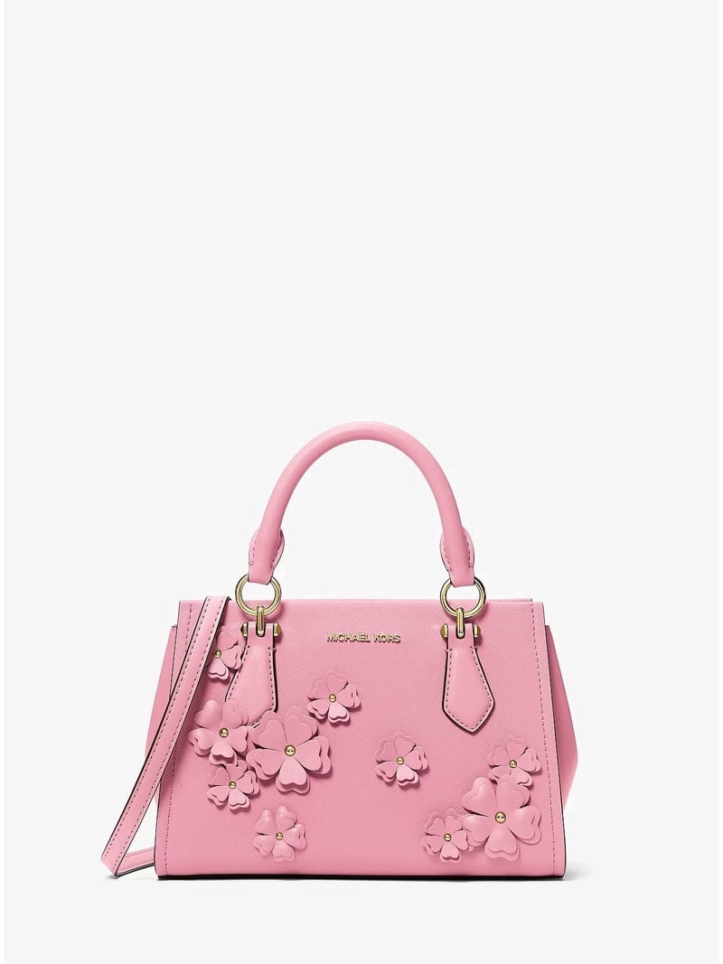 Michael Kors Marilyn Small Floral Embellished Satchel - Carnation