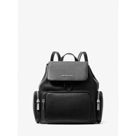 Michael Kors Outlet Merritt Small Pebbled Leather Cargo Backpack - Black