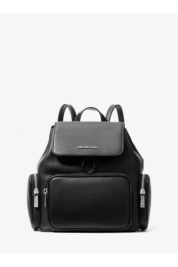 Merritt Small Pebbled Leather Cargo Backpack - Black