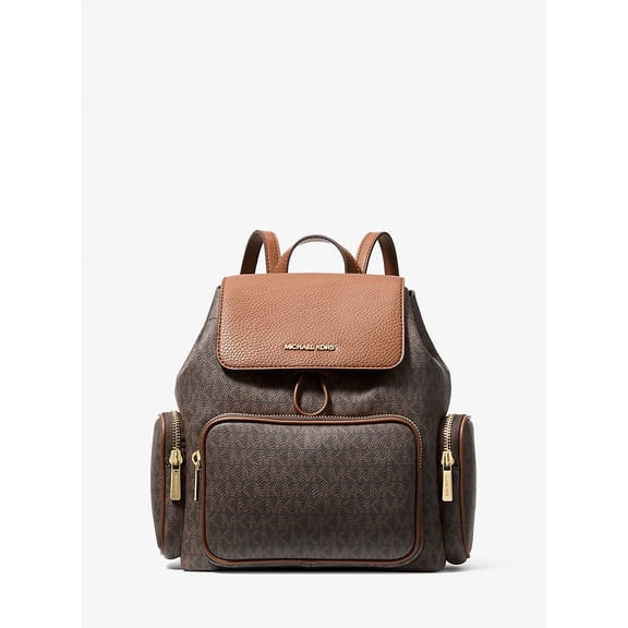 Michael Kors Women’s Merritt Small Signature Logo Cargo Backpack, PVC Canvas
