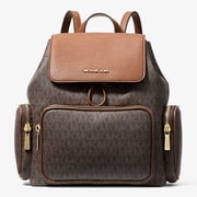 Michael Kors Women s Merritt Small Signature Logo Cargo Backpack, PVC Canvas