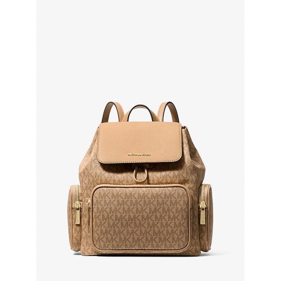 Michael Kors Women’s Merritt Small Signature Logo Cargo Backpack, PVC Canvas