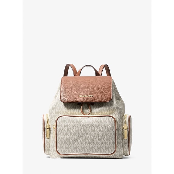 Michael Kors Women’s Merritt Small Signature Logo Cargo Backpack, PVC Canvas