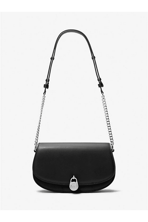 Outlet Mila Medium Leather Messenger Bag - Black