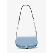 Michael Kors Outlet Mila Medium Leather Messenger Bag - LT Sky