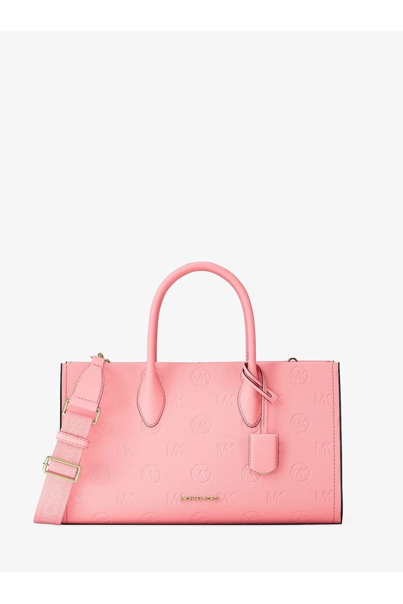 Outlet Mirella Medium Logo Debossed Satchel - Carnation