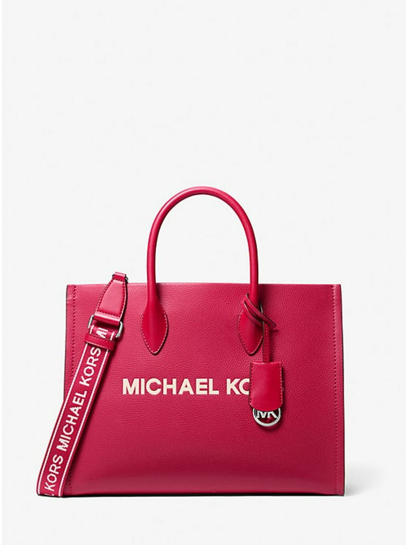 Michael Kors Outlet Mirella Medium Pebbled Leather Tote Bag - Dark