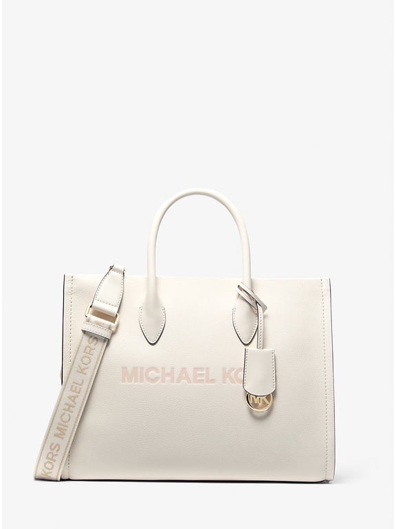 Outlet Mirella Medium Pebbled Leather Tote Bag - Light Cream