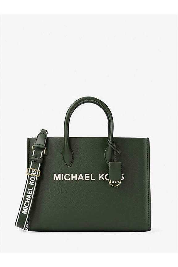 Outlet Mirella Medium Pebbled Leather Tote Bag - Moss