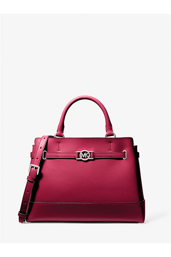 Outlet Reed Large Pebbled Leather Satchel - DK Raspberry