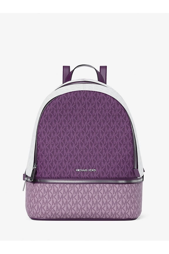 Outlet Rhea Medium Color-Block Signature Logo Backpack - Dark Purple Multi