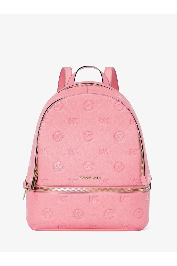 Outlet Rhea Medium Logo Debossed Backpack - Carnation