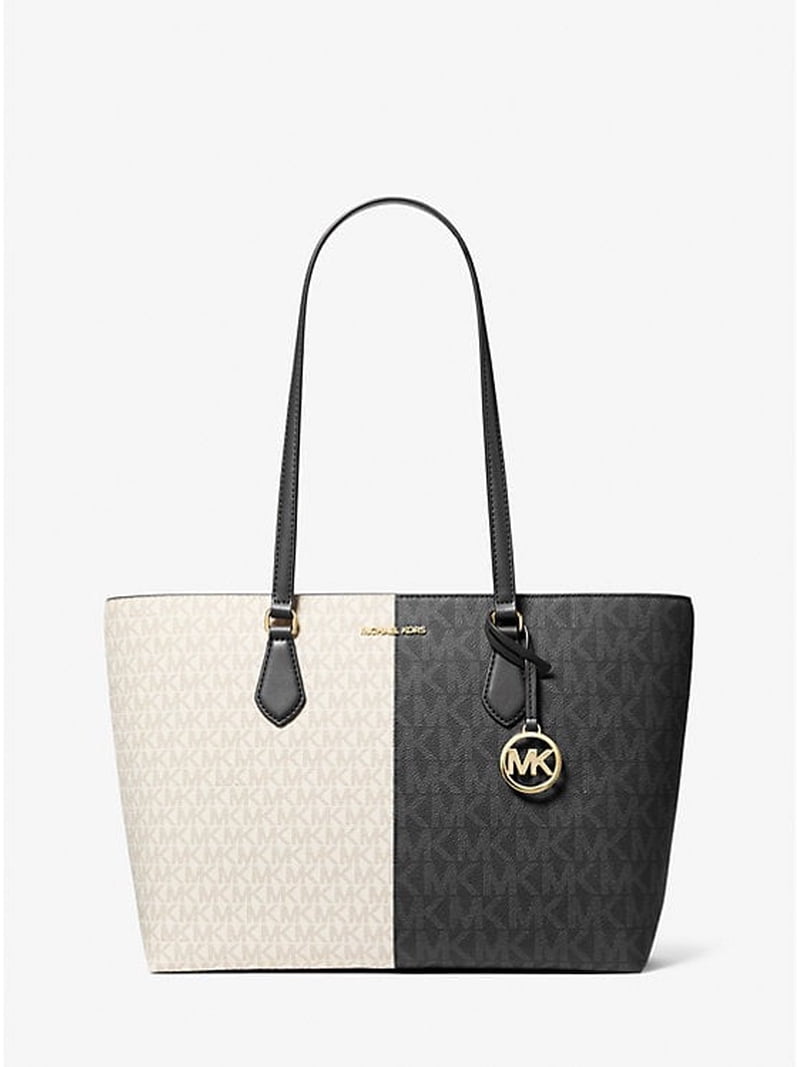 MICHAEL KORS ブラック/ホワイト 36U1LCOD2J2018 Michael Michael Kors Jet Set Large Color-Block Signature Logo