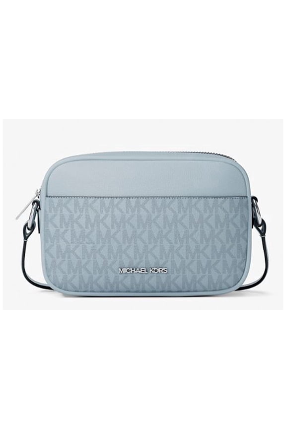 Women's Jet Set Travel Small Signature Logo Zip Around Camera Crossbody Bag (Pale Ocean)
