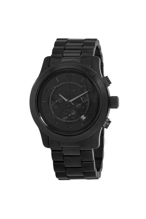 Oversized Runway Chronograph Quartz Black Dial Men's Watch MK9073