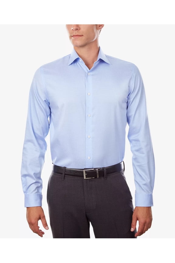 POWDER BLUE Men's Regular Fit Non-Iron Shirt, US 17.5 (36/37)