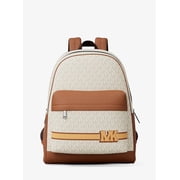Michael Kors Pacey Embellished Striped Signature Logo Backpack - Vanilla Combo