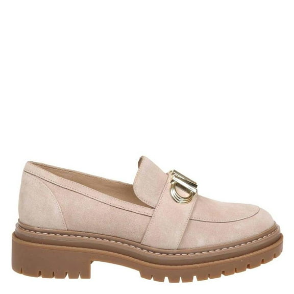 Michael Kors Parker Logo-Plaque Suede Loafers, Brand Size 6 ( US Size 6 )