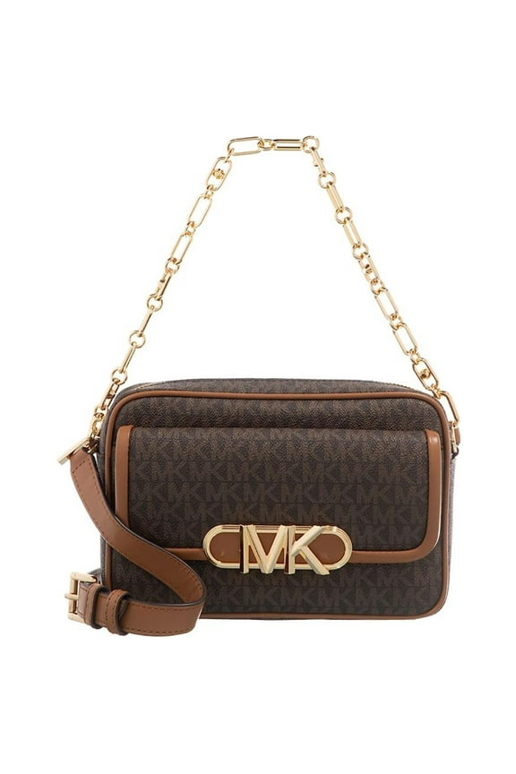 Parker Medium Chain Swag Camera Crossbody One Size (Brown/Acorn) 32F2G7PC8B-252 MK Signature