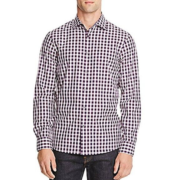 Michael Kors Peyton Check Slim Fit Button-Down Shirt (Multicolored, M)