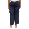 thumbnail image 1 of Michael Kors Womens Satin Casual Cargo Pants, Blue, Plus Size, 2X, 1 of 1